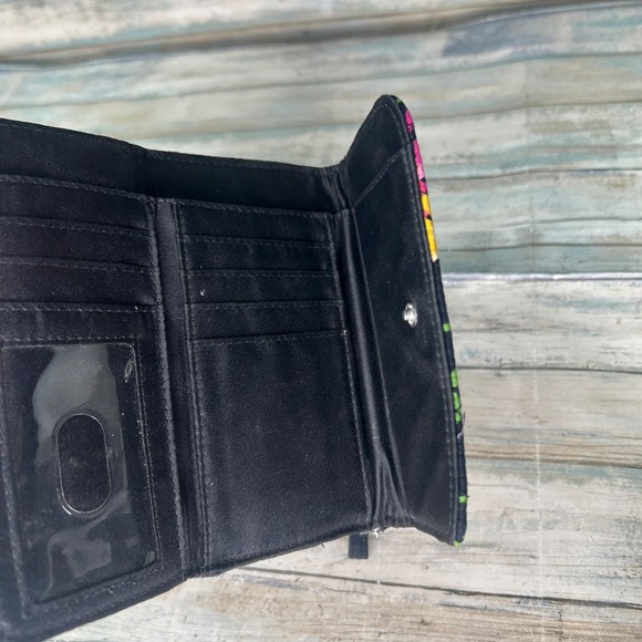 Vera Bradley Wallet Black Colorful Floral Wristlet Wildflower Garden - Picture 5 of 7